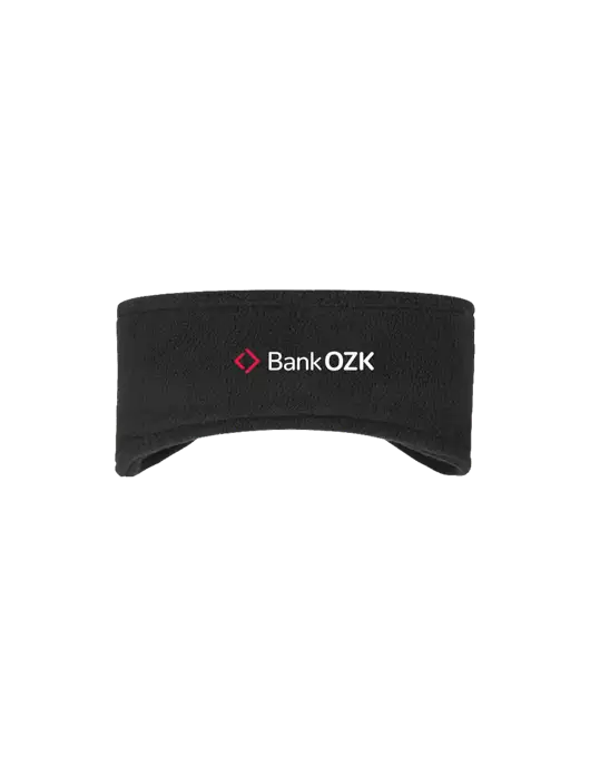 Black Stretch Fleece Headband w/Bank OZK Logo