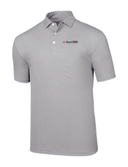 Callaway Birdseye Light Grey Polo w/Bank OZK Logo