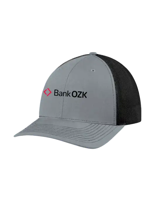 Richardson Adjustable Snapback Original 112 Trucker Cap Heather Grey w/Black Mesh w/Bank OZK Logo