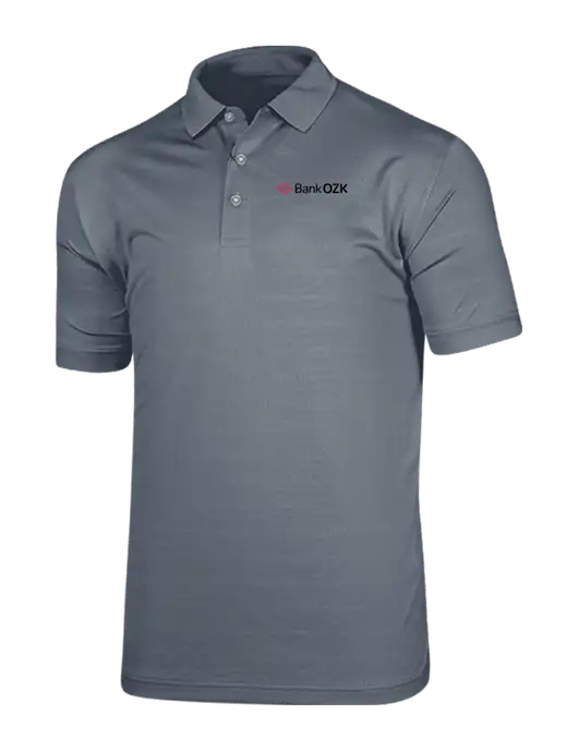 Callaway Vibrant Light Grey Ventilated Polo w/Bank OZK Logo
