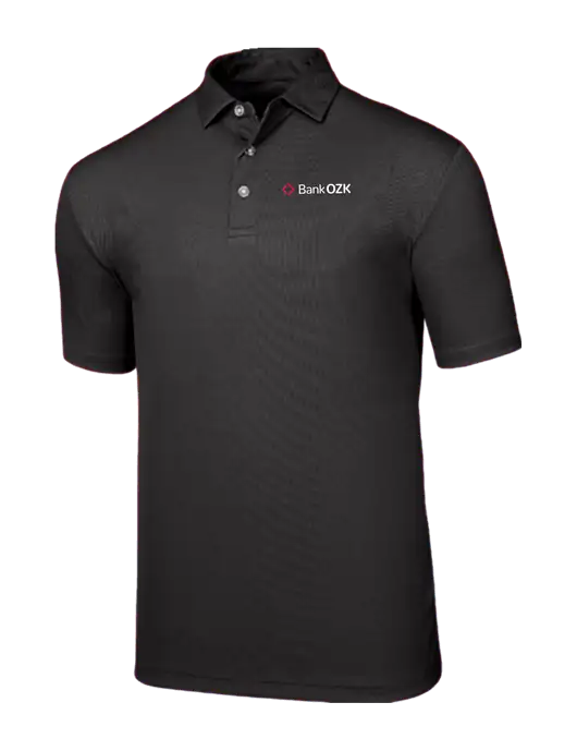 Callaway Birdseye Black Polo w/Bank OZK Logo