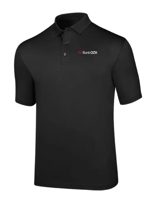 Callaway Opti-Dri Black Chev Polo w/Bank OZK Logo