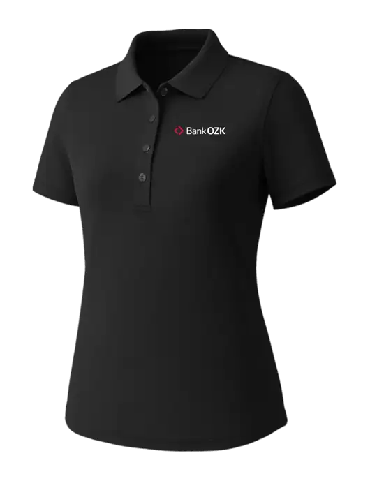 Callaway Womens Core Black Performance Polo w/Bank OZK Logo