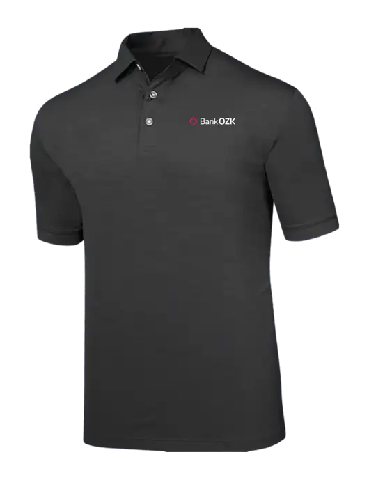 Callaway Black Fashion Tonal Polo w/Bank OZK Logo