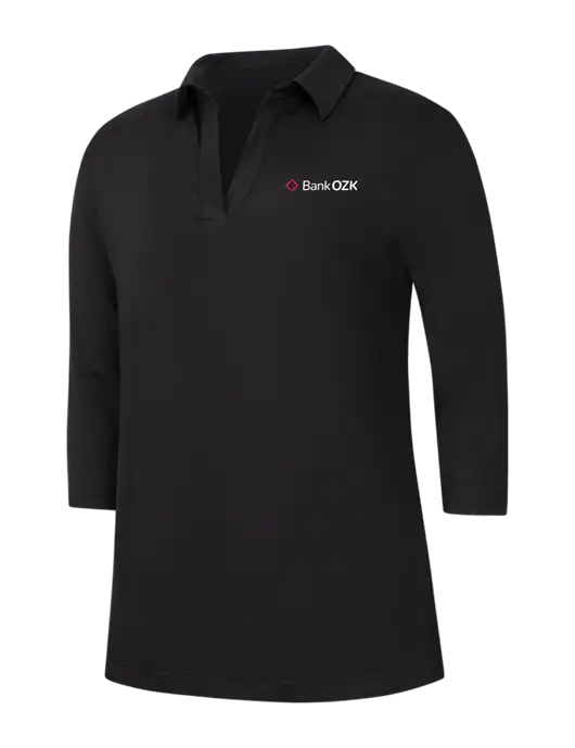 Womens Black Luxe Knit Tunic w/Bank OZK Logo