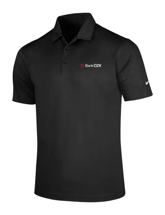NIKE Black Dri-Fit Vertical Mesh Polo w/Bank OZK Logo
