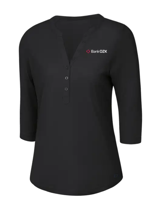 OGIO Blacktop Jewel Henley w/Bank OZK Logo