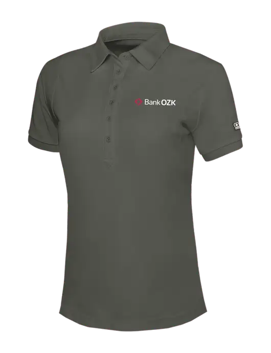 OGIO Womens Medium Grey Jewel Polo w/Bank OZK Logo