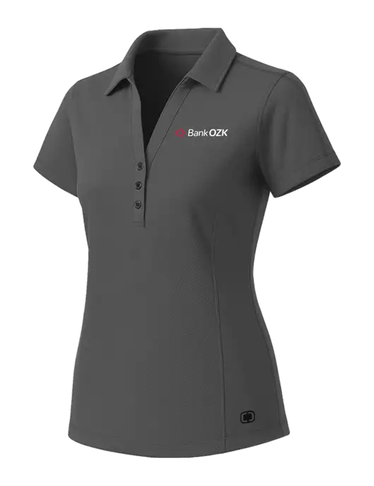 OGIO Womens Medium Grey ONYX Polo w/Bank OZK Logo