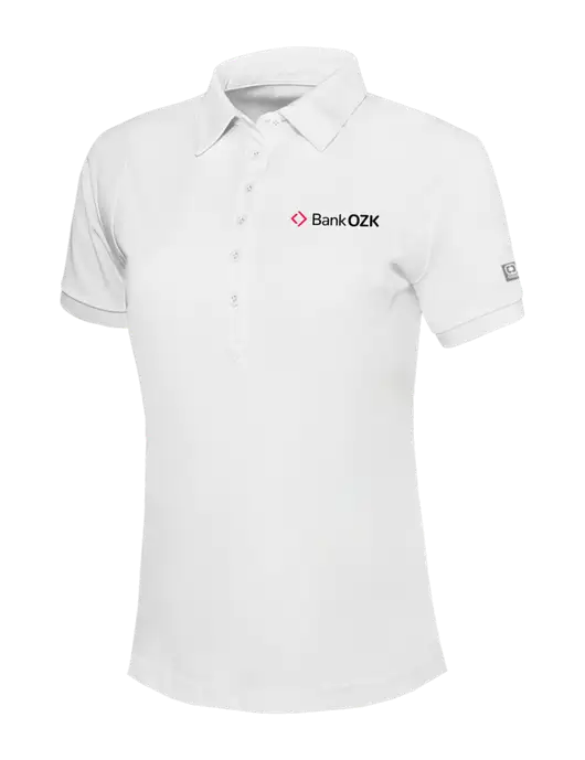 OGIO Womens Bright White Jewel Polo w/Bank OZK Logo