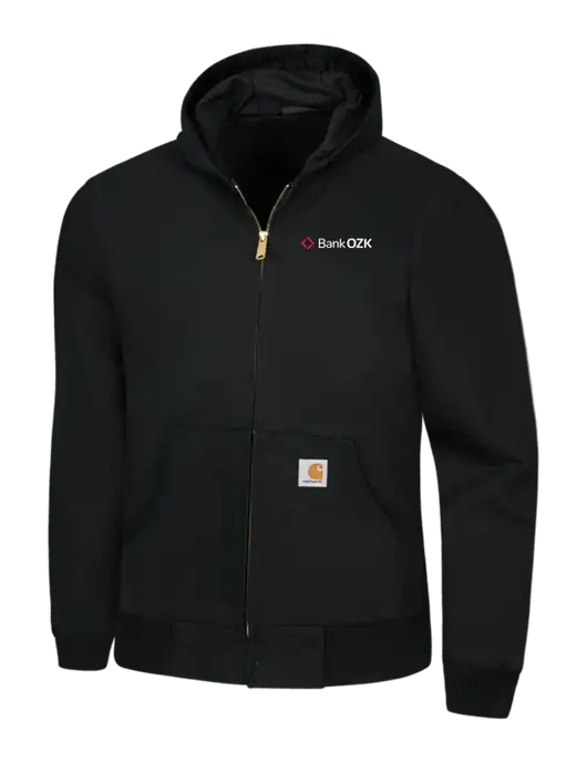Carhartt Black Thermal Lined Duck Active Jacket w/Bank OZK Logo