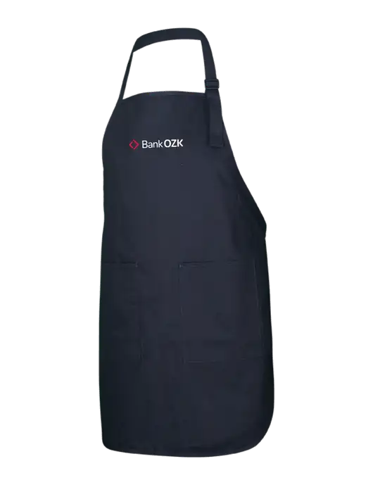 Full-Length Black Apron With Pockets w/Bank OZK Logo