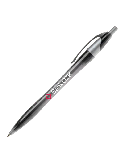 Novella Translucent Black/Silver Jewel Pen - Blue Ink w/Bank OZK Logo