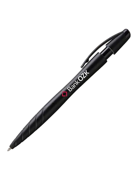Awali Black Metallic Pen - Black Ink w/Bank OZK Logo