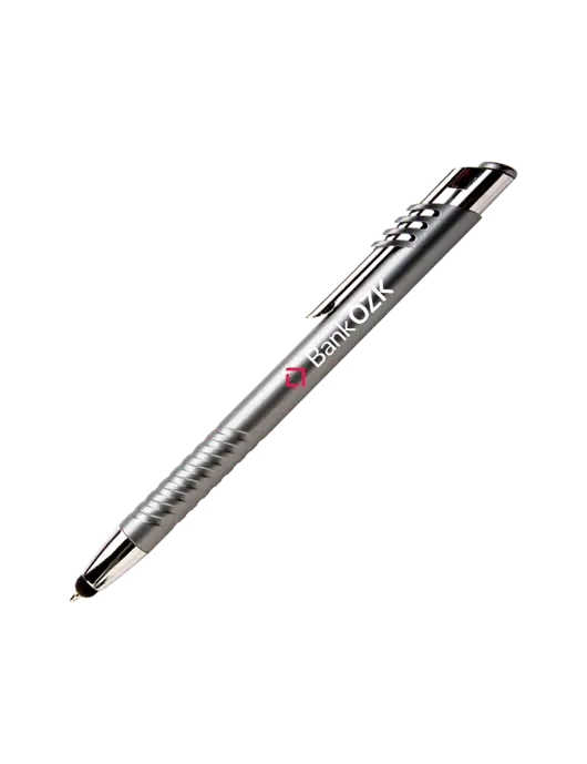 Schirhart Grey Stylus Pen - Blue Ink w/Bank OZK Logo