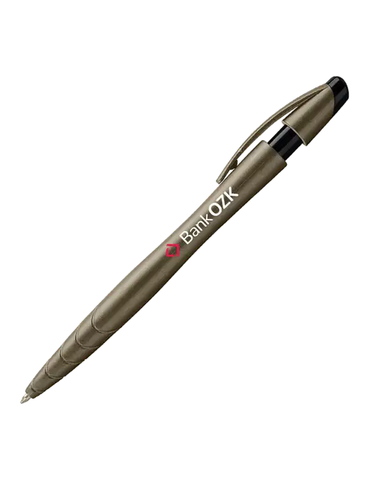 Awali Grey Metallic Pen - Black Ink w/Bank OZK Logo