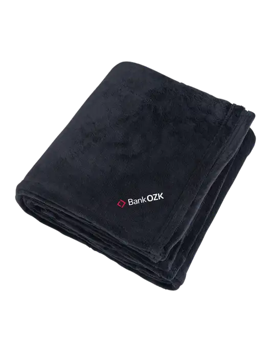 Mountain Lodge Black Blanket w/Bank OZK Logo