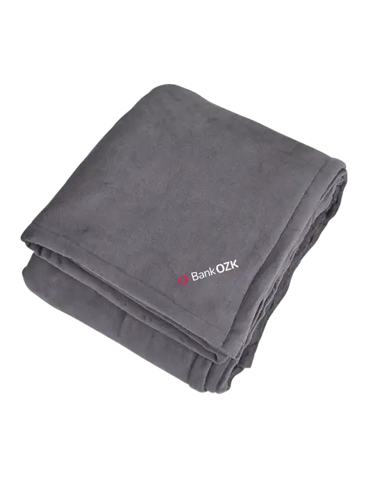 Mountain Lodge Hearth Grey Blanket  w/Bank OZK Logo