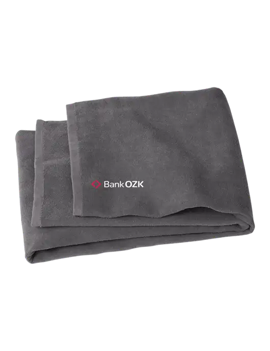 Graphite Beach Towel w/Bank OZK Logo