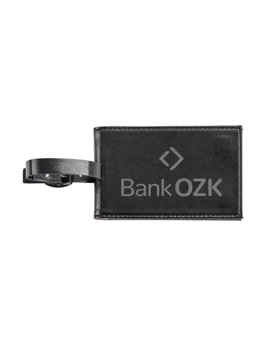 Fabrizio Black Executive Luggage Tag w/Bank OZK Logo