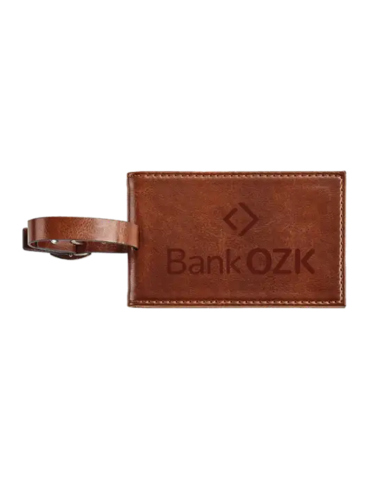 Fabrizio Brown Executive Luggage Tag w/Bank OZK Logo