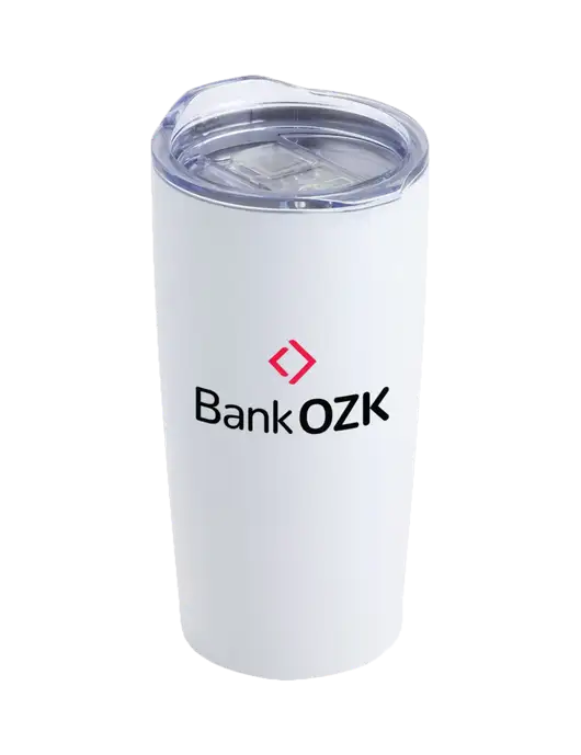 Society White 20 oz Insulated Tumbler w/Bank OZK Logo