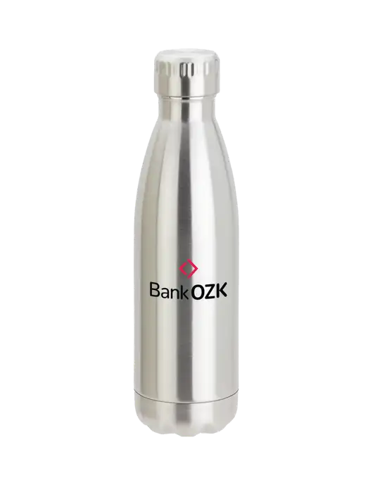 City Go Silver 17 oz Insulated Bottle w/Bank OZK Logo