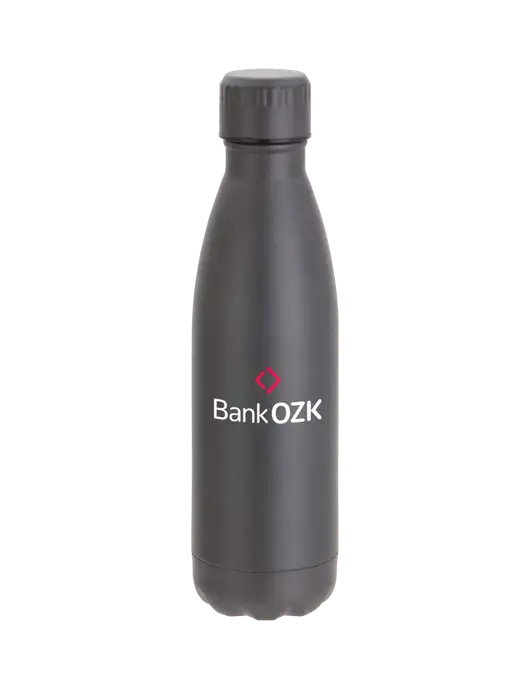 City Go Matte Charcoal 17 oz Insulated Bottle w/Bank OZK Logo