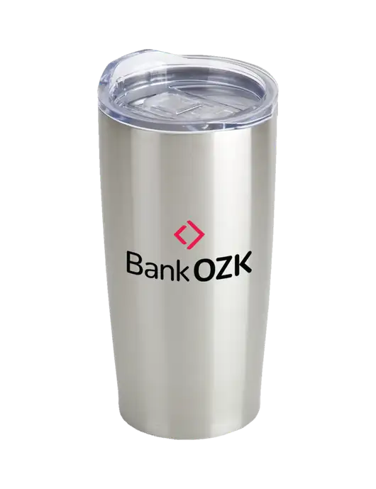 Society Silver 20 oz Insulated Tumbler w/Bank OZK Logo