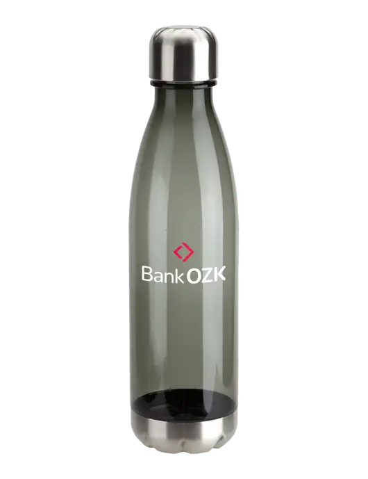 Bayside Tritan Smoke 25 oz Bottle with Stainless Base and Cap w/Bank OZK Logo