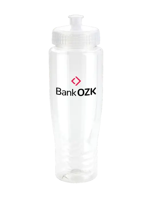 Roam Clear 28 oz Eco-Polyclear Bottle with Push Pull Lid w/Bank OZK Logo