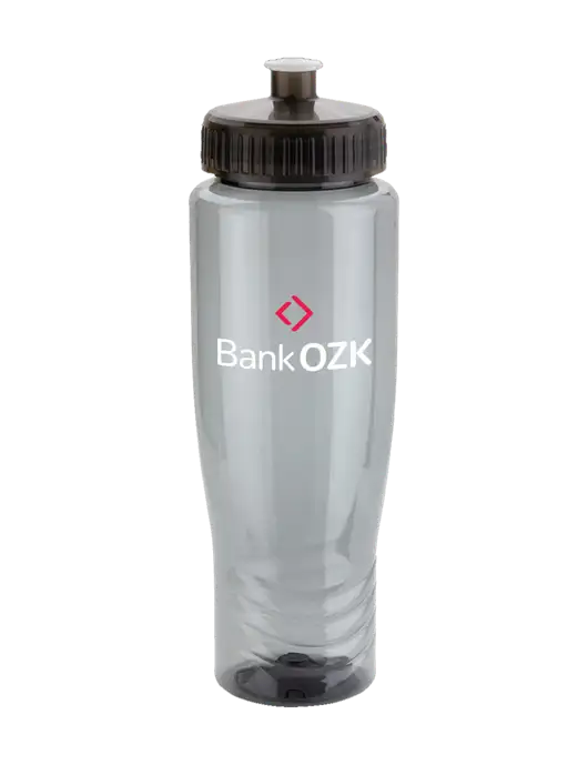 Roam Smoke 28 oz Eco-Polyclear Bottle with Push Pull Lid w/Bank OZK Logo