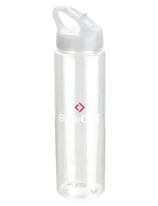 Buddy Clear 32 oz PET Bottle with Flip Lid w/Bank OZK Logo