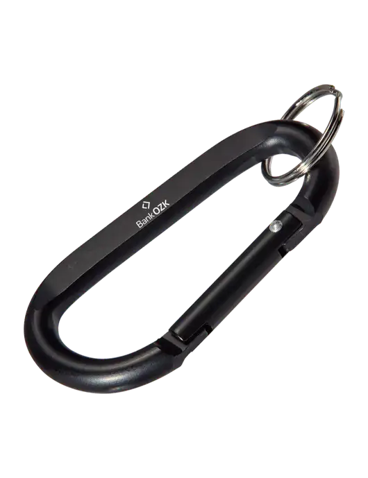 Black Carabiner & Key Ring w/Bank OZK Logo