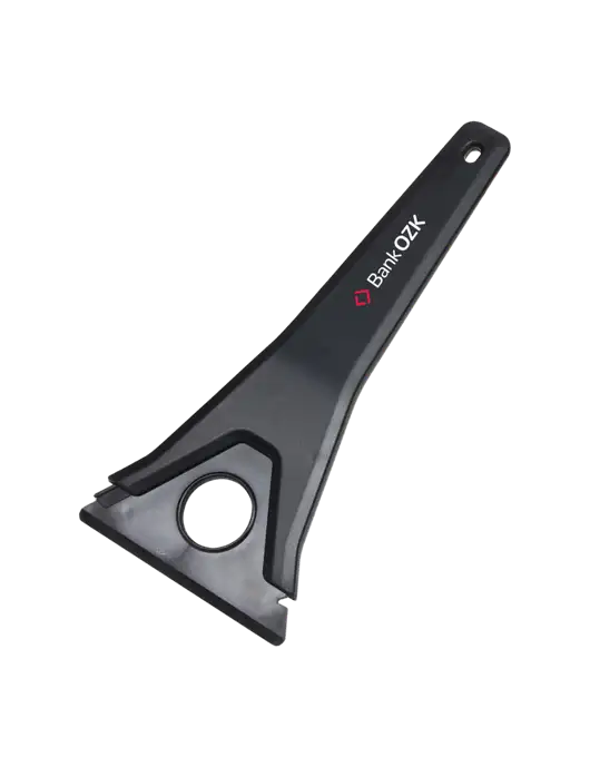 TriBlade Black Windshield Scraper w/Bank OZK Logo