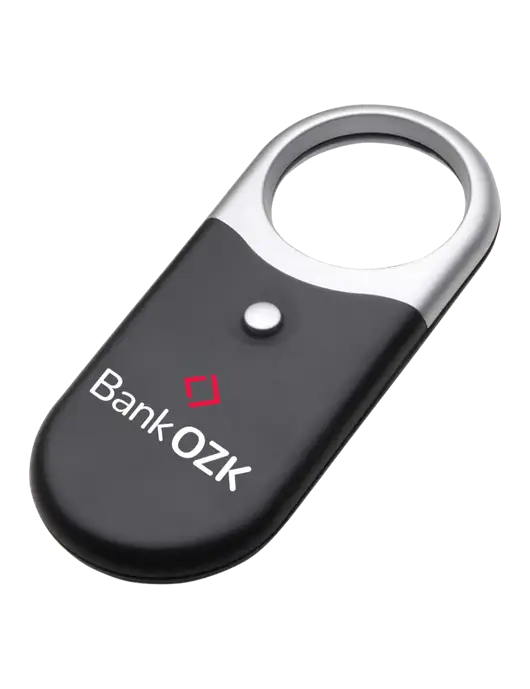 Compact Black Magnifier Light w/Bank OZK Logo