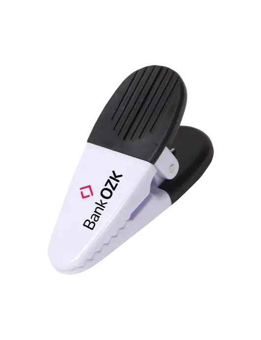 Magnetic White Power Clip w/Bank OZK Logo
