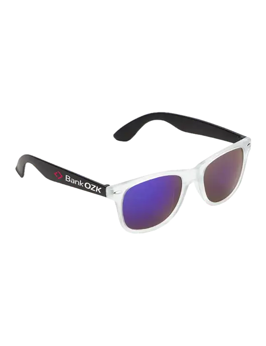 Key West Black Mirrored Sunglasses w/Bank OZK Logo