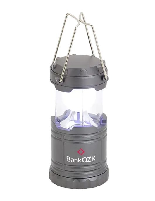 Gunmetal Mini Retro Lantern w/Bank OZK Logo