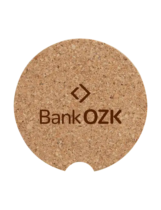 Cork Car Coaster, 2.5" w/Bank OZK Logo