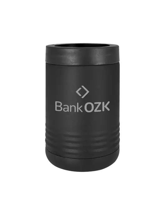 Polar Camel 12 oz Powder Coated Black Vacuum Insulated Beverage Holder w/Bank OZK Logo
