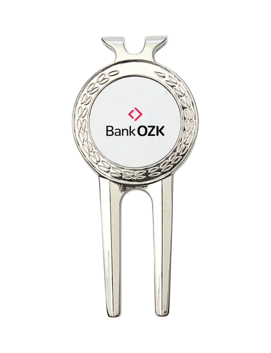 Silver Divot Tool, 1.5 x 3 w/Bank OZK Logo
