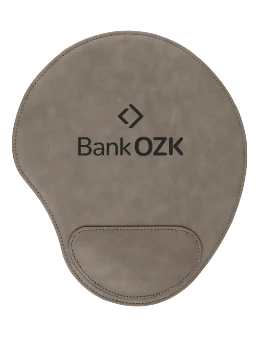 Gray Leatherette Mouse Pad w/Bank OZK Logo