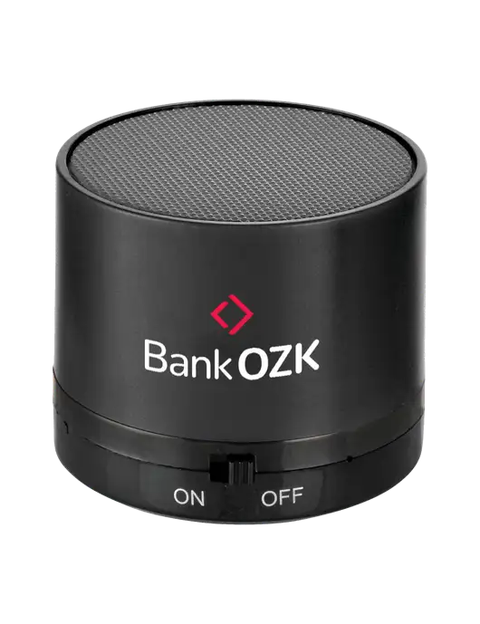 Black Cylinder Bluetooth Speaker w/Bank OZK Logo