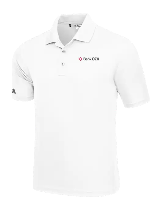 Adidas White Basic Sport Polo w/Bank OZK Logo