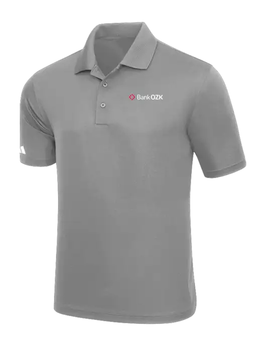 Adidas Light Grey Basic Sport Polo w/Bank OZK Logo