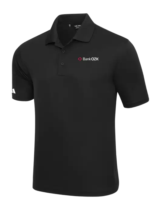 Adidas Black Basic Sport Polo w/Bank OZK Logo