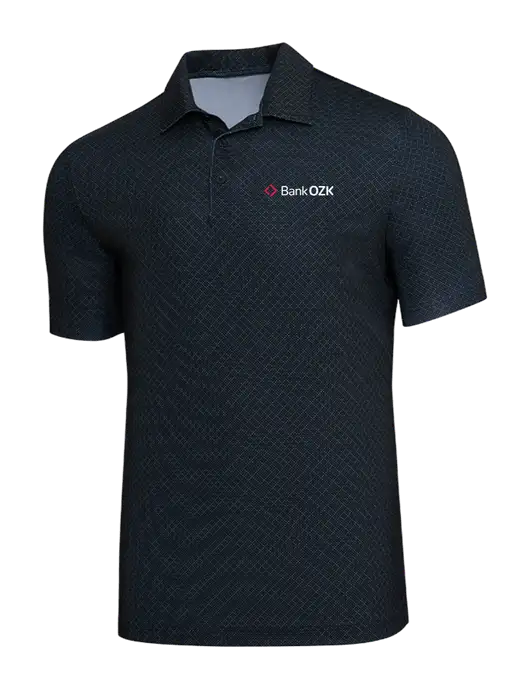 Adidas Black Diamond Dot Print Polo w/Bank OZK Logo
