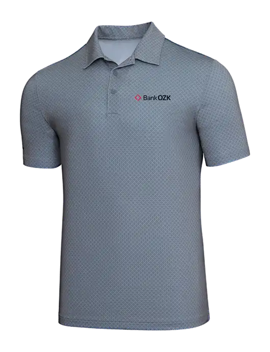 Adidas Light Grey Three Diamond Dot Print Polo w/Bank OZK Logo