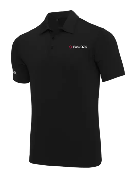 Adidas Black Ultimate Solid Polo w/Bank OZK Logo